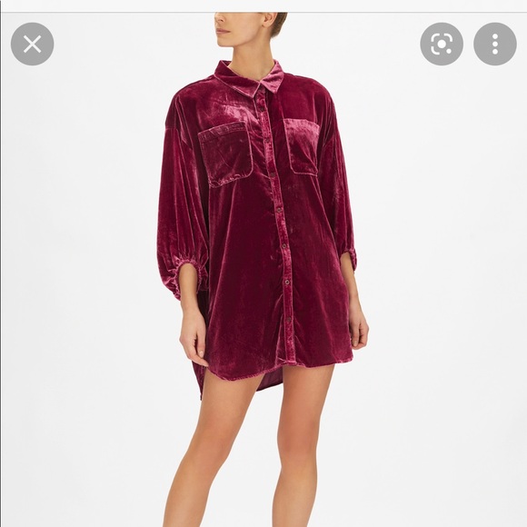 ISO lux velvet free people shirt dress, size x small, any colour! :) - Picture 2 of 2